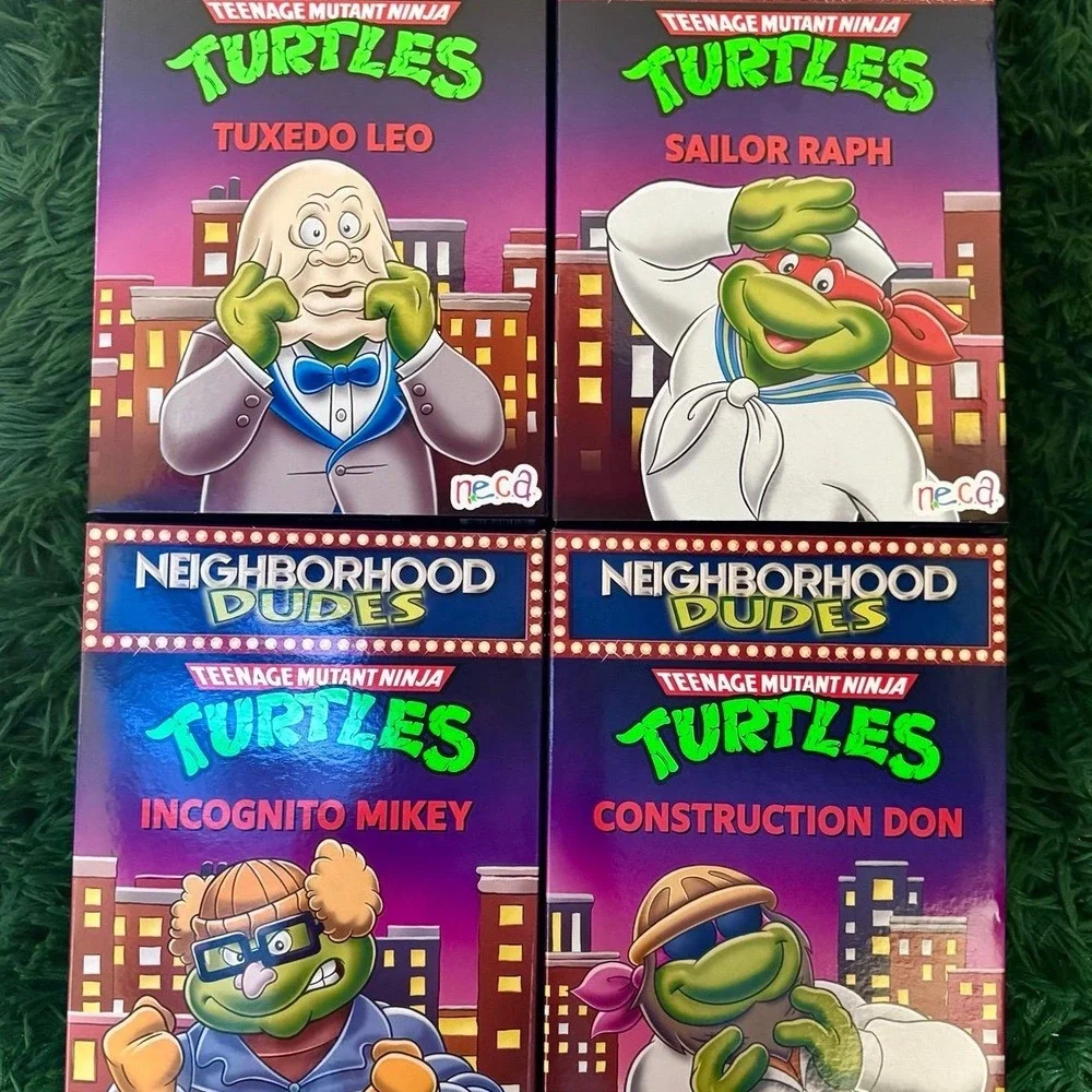 NECA TMNT Neighborhood Dudes: 4 COMPLETE SET (MIKEY, DON, RAPHAEL, LEONARDO)